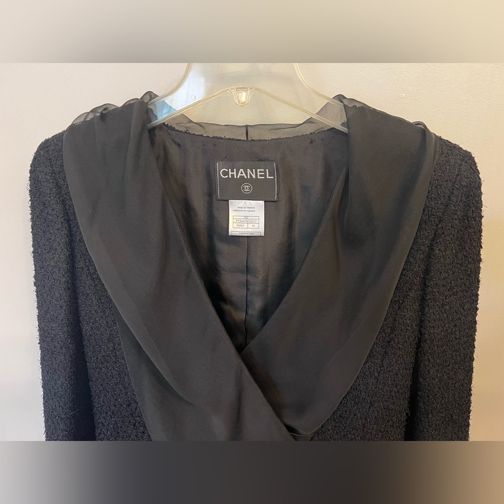 *NWT* Chanel Black Nylon/Wool/Silk Tweed Jacket & Skirt Suit or Midi dress - Picture 5 of 15